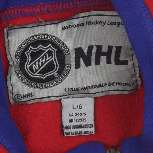 NHL Men’s Red & Blue 1/4 Zip Fleece Sweatshirt Large