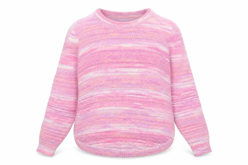 Front view of Izabel London Women Pink Striped Knit jumper, size 10