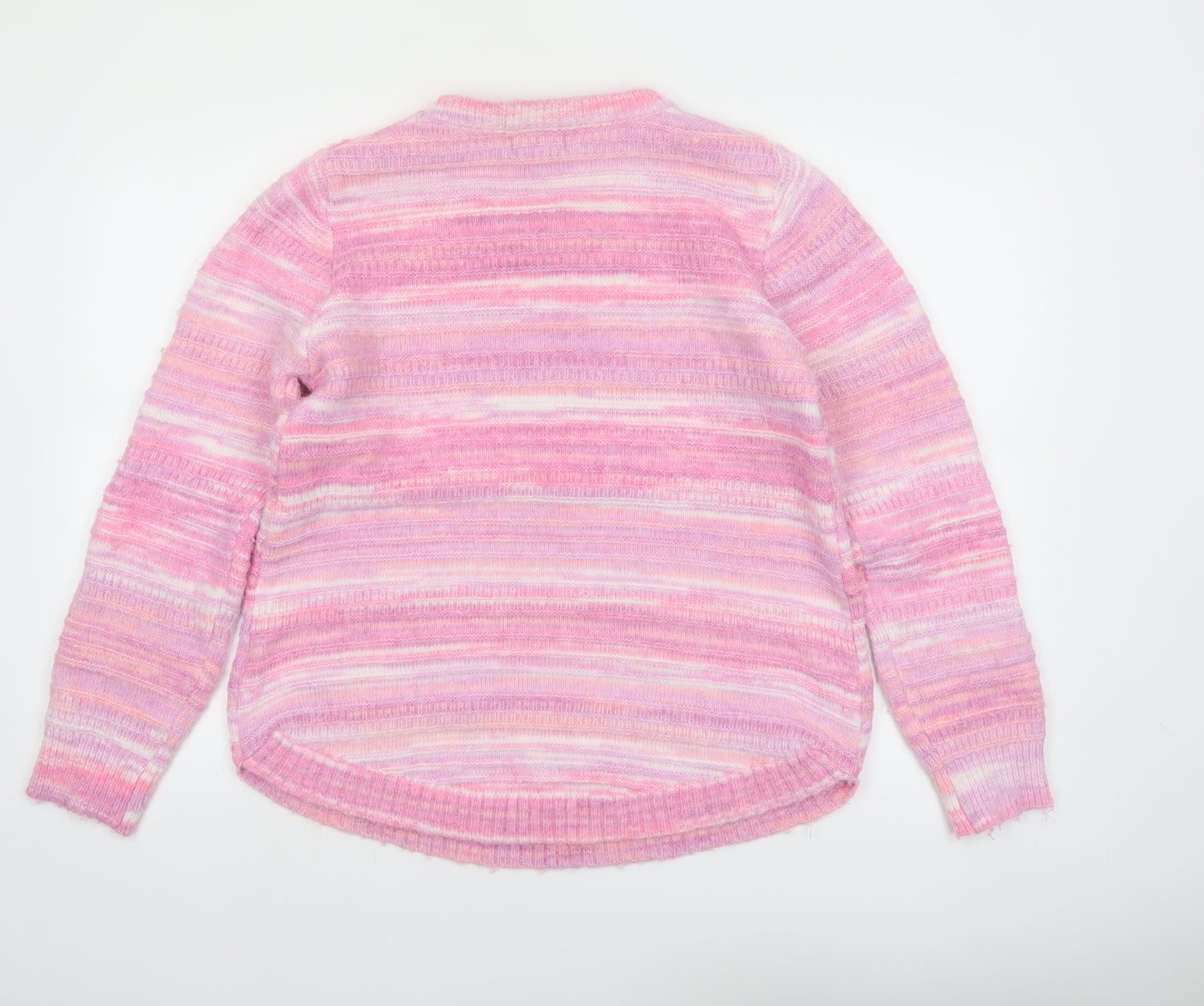 Izabel London Women Pink Striped Knit Pullover Jumper Size 10