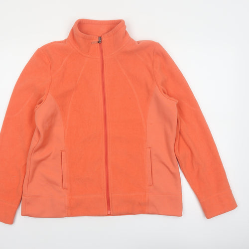 IZOD Womens Orange Fleece Full Zip Jacket Size L