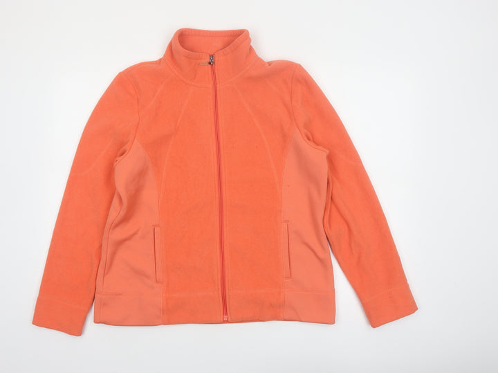 IZOD Womens Orange Fleece Full Zip Jacket Size L