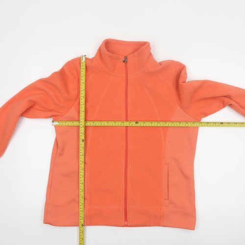 IZOD Womens Orange Fleece Full Zip Jacket Size L
