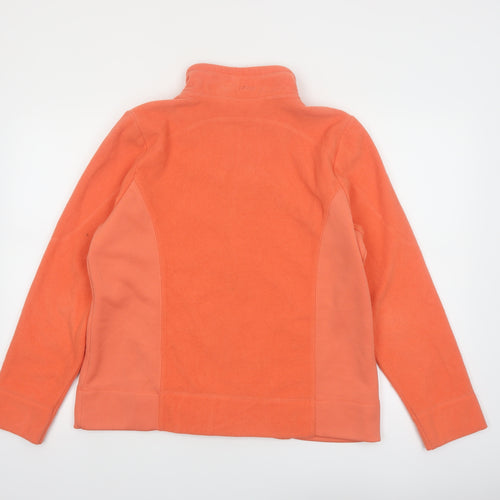 IZOD Womens Orange Fleece Full Zip Jacket Size L