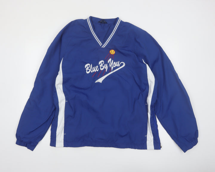 Sport-Tek Men's Blue Pullover Sweatshirt L Embroidered Baseball Style