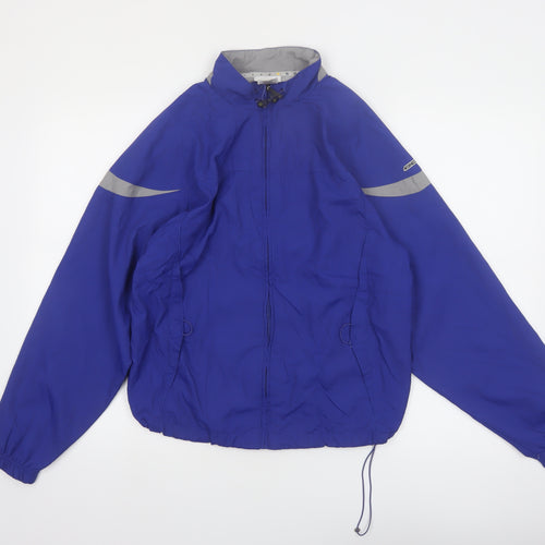 Reebok Women's Blue Windbreaker Jacket Size 12 Reflective Lightweight