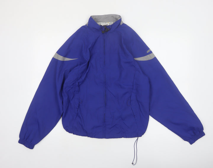 Reebok Women's Blue Windbreaker Jacket Size 12 Reflective Lightweight