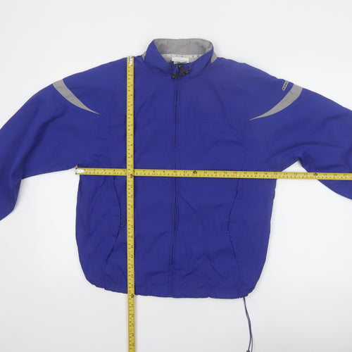 Reebok Women's Blue Windbreaker Jacket Size 12 Reflective Lightweight