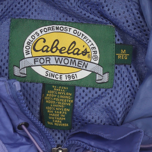 Cabela's Women's Blue Waterproof Hooded Rain Jacket Size M Regular