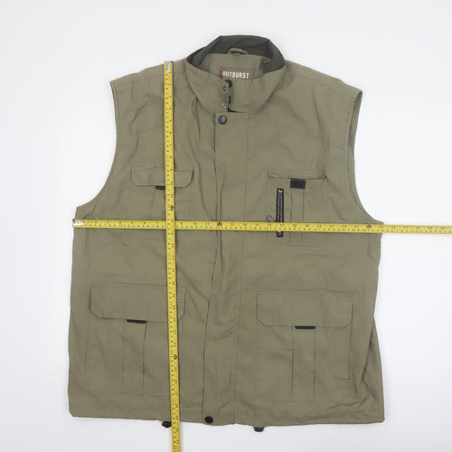 Outburst Men's Green XL Bodywarmer Waistcoat Outdoor Utility Vest