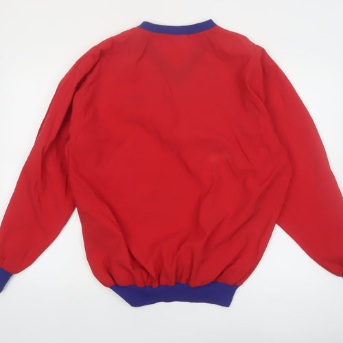 Starbus Weather Screen Men’s Red V-Neck Pullover Sweatshirt S Vintage