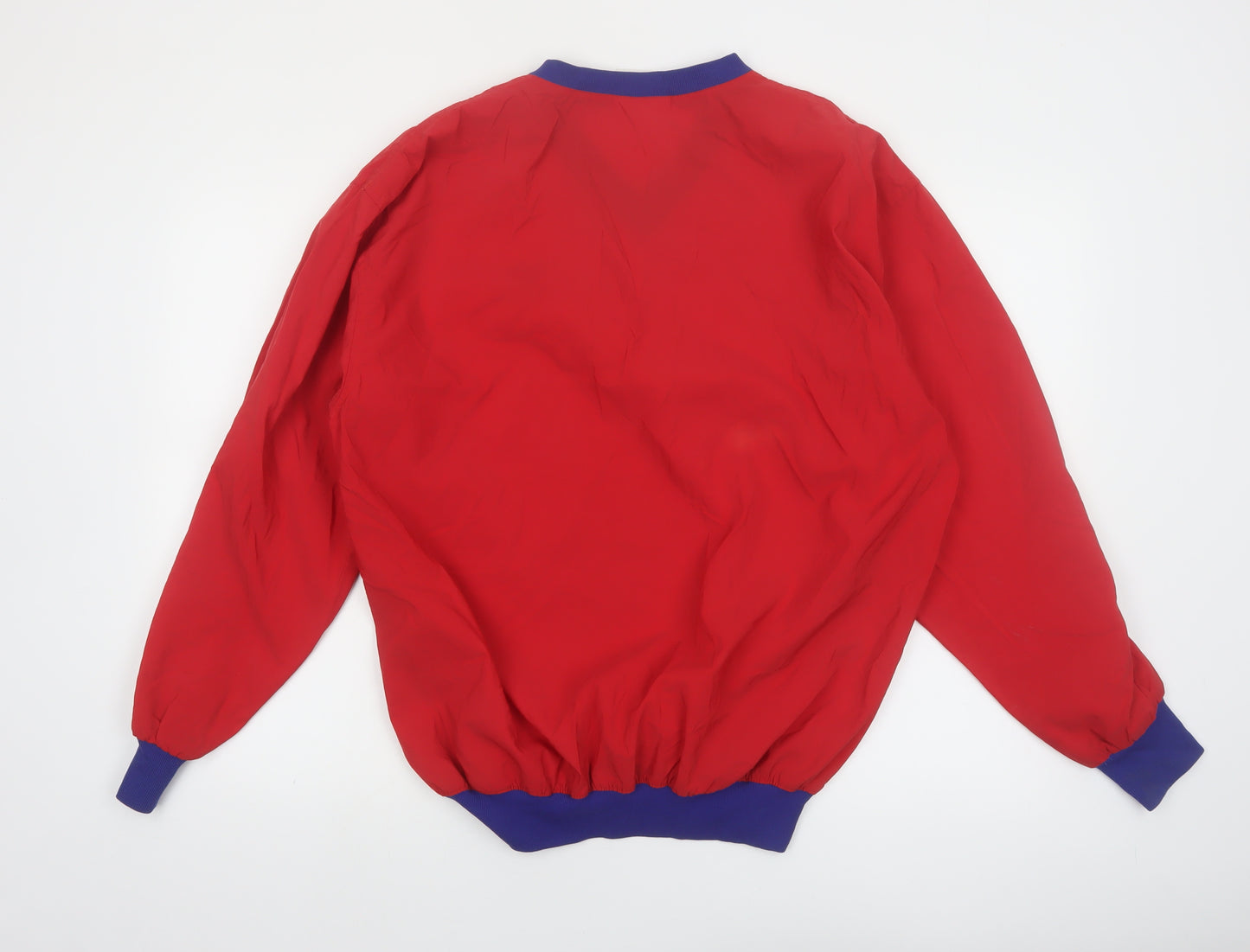 Starbus Weather Screen Men’s Red V-Neck Pullover Sweatshirt S Vintage