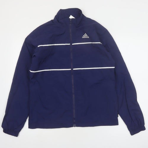 Adidas Men's Blue Small Windbreaker Jacket Lightweight Zip Sportswear