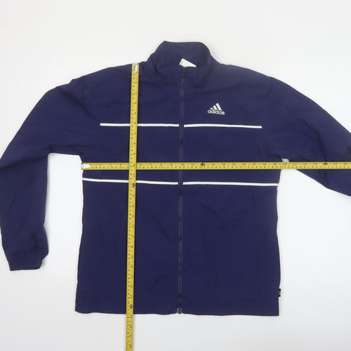 Adidas Men's Blue Small Windbreaker Jacket Lightweight Zip Sportswear