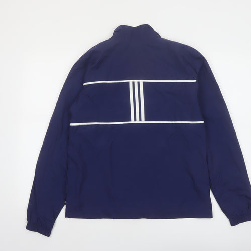Adidas Men's Blue Small Windbreaker Jacket Lightweight Zip Sportswear