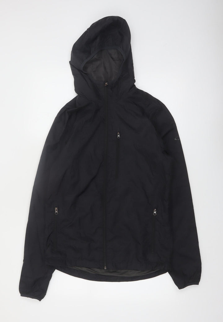 Champion Women's Black Windbreaker Jacket Size S Lightweight Hooded