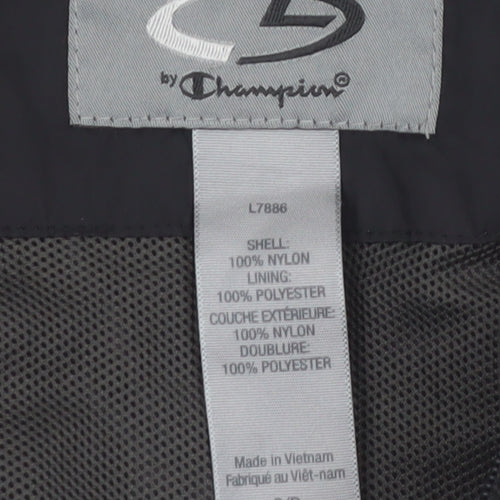 Champion Women's Black Windbreaker Jacket Size S Lightweight Hooded