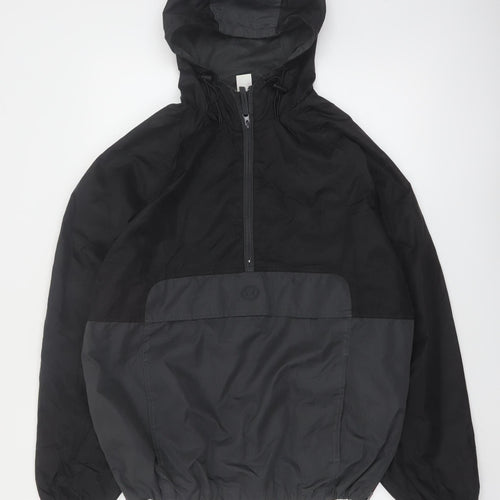 Courir Men's Black S Hooded 1/4 Zip Windbreaker Jacket