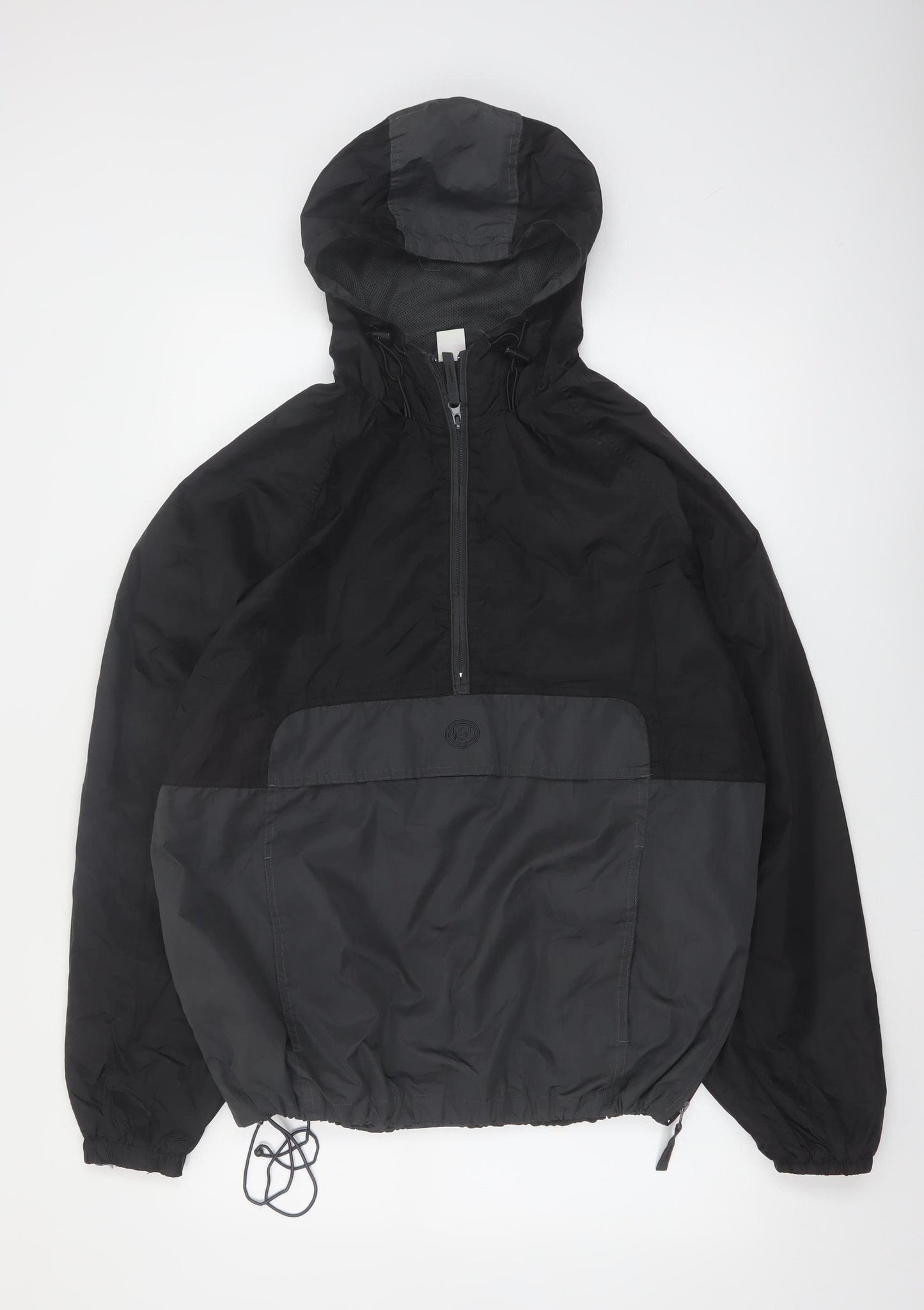 Courir Men's Black S Hooded 1/4 Zip Windbreaker Jacket