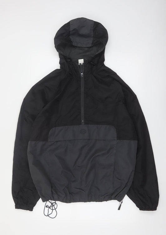 Courir Men's Black S Hooded 1/4 Zip Windbreaker Jacket