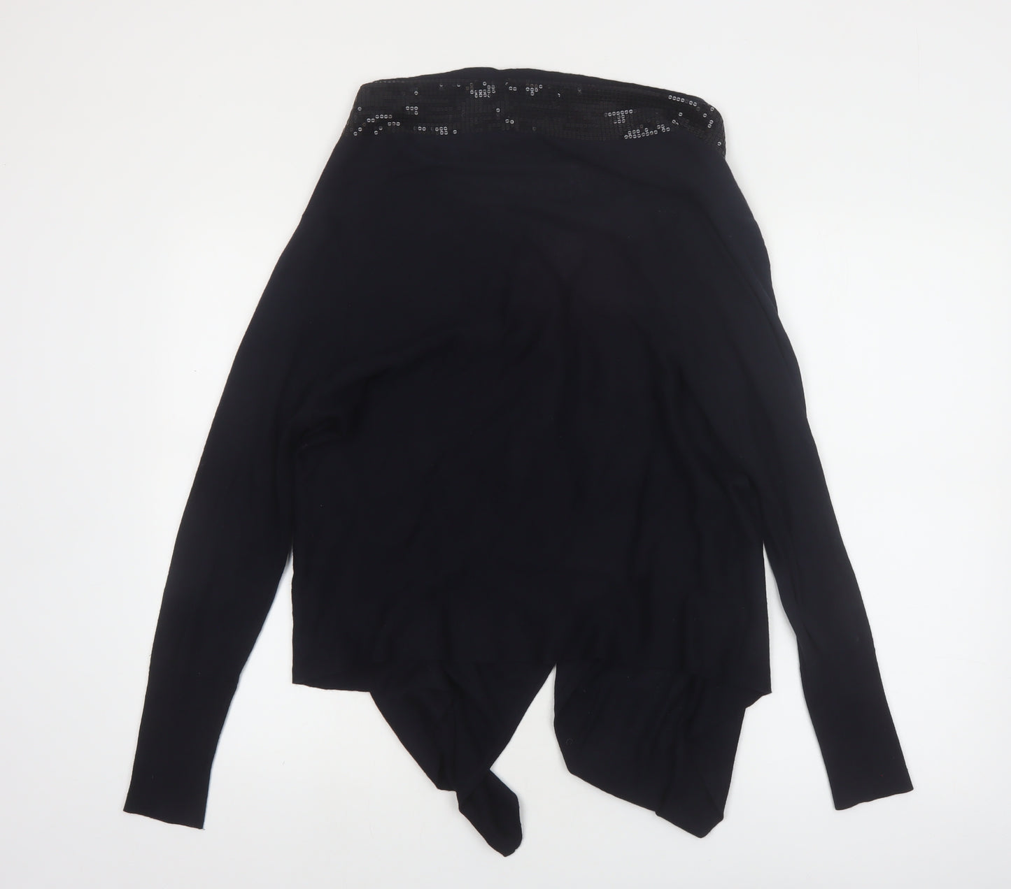 Marks and Spencer Women Black Sequin Trim Cardigan Size 14