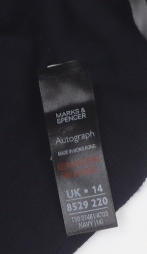 Marks and Spencer Women Black Sequin Trim Cardigan Size 14