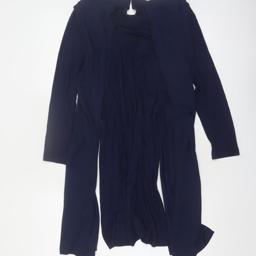 Intown Women's Blue Knee Length Shift Dress S Long Sleeve