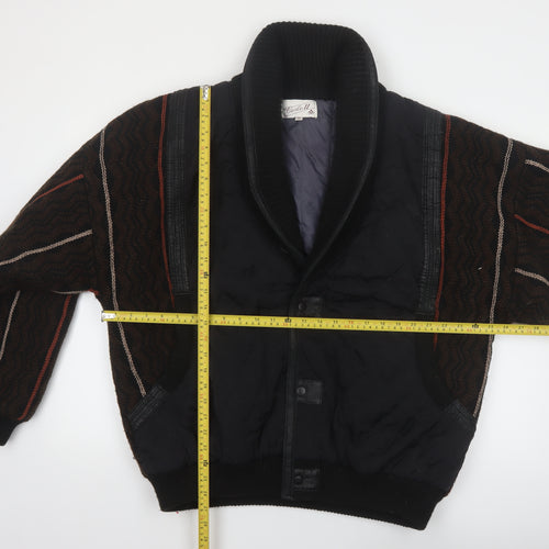 Carlo II Men's Black XL Retro Shawl Collar Bomber Jacket