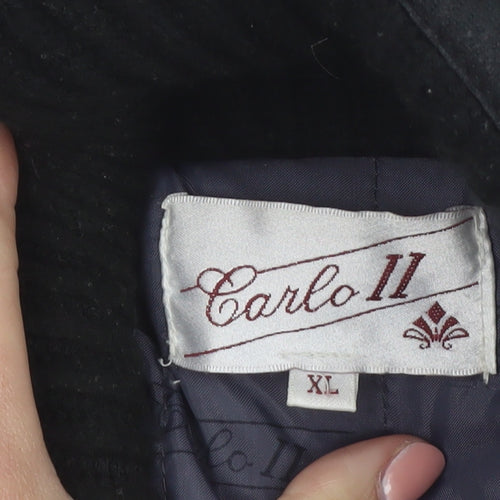Carlo II Men's Black XL Retro Shawl Collar Bomber Jacket