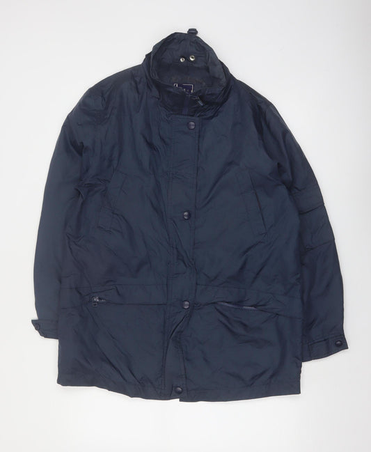 B.U.M Equipment Men's Blue Nylon Parka Jacket Size S Hooded