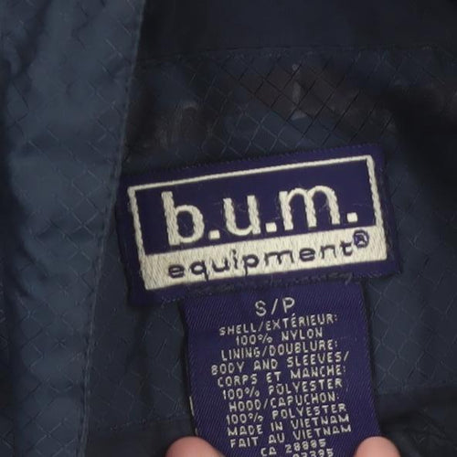 B.U.M Equipment Men's Blue Nylon Parka Jacket Size S Hooded