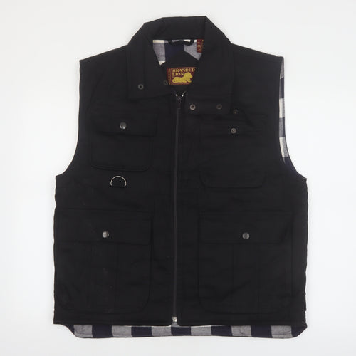 Branded Lion Mens Black M Ramie Cotton Bodywarmer Waistcoat