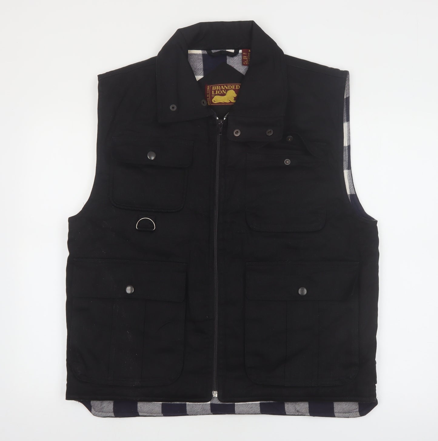 Branded Lion Mens Black M Ramie Cotton Bodywarmer Waistcoat
