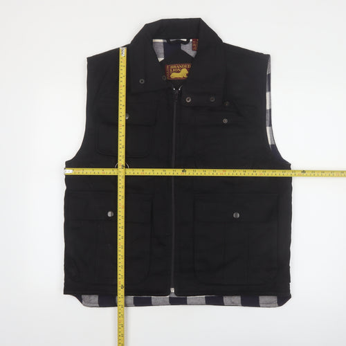 Branded Lion Mens Black M Ramie Cotton Bodywarmer Waistcoat