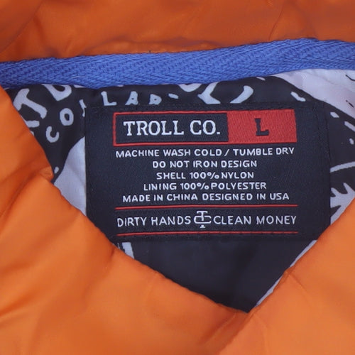 Troll Co. Men's Brown Orange Lined Workwear Bodywarmer Waistcoat L