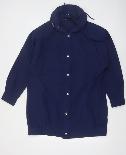 Rugged Wear Womens Navy Mid-Length Hooded Jacket Size M
