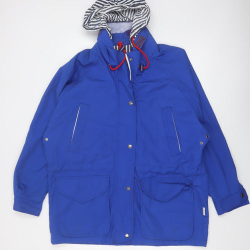 Izzi Spirit Women's Blue Hooded Parka Jacket L Vintage Outdoor Style