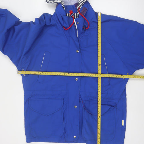 Izzi Spirit Women's Blue Hooded Parka Jacket L Vintage Outdoor Style