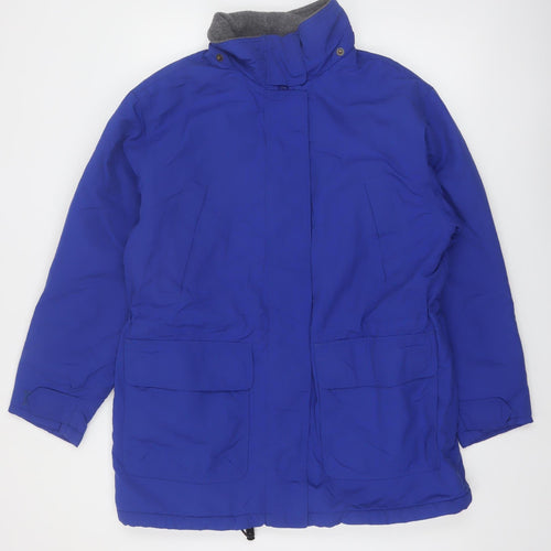 Lands' End Women's Blue Mid-Length Parka Jacket M 10-12 Insulated Nylon