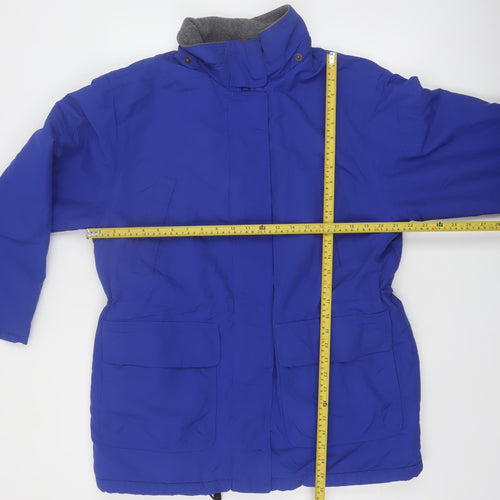 Lands' End Women's Blue Mid-Length Parka Jacket M 10-12 Insulated Nylon