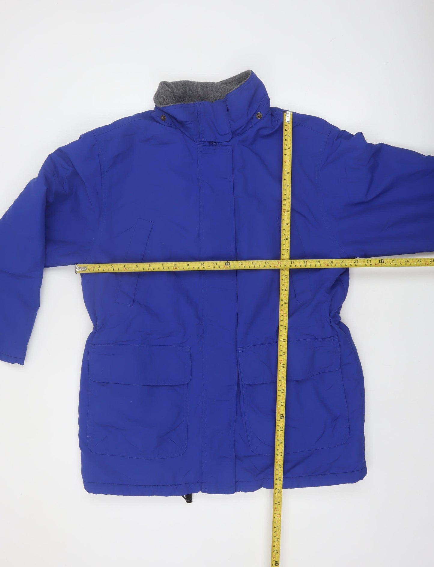 Lands' End Women's Blue Mid-Length Parka Jacket M 10-12 Insulated Nylon