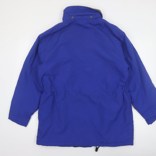Lands' End Women's Blue Mid-Length Parka Jacket M 10-12 Insulated Nylon
