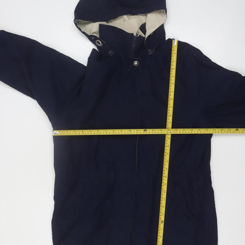 London Fog Women's Blue Hooded Mid-Length Parka Coat Medium