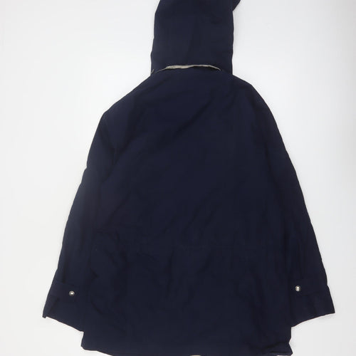 London Fog Women's Blue Hooded Mid-Length Parka Coat Medium