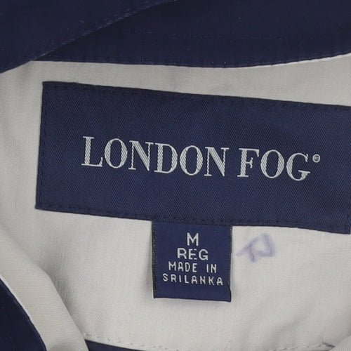 London Fog Women's Blue Hooded Mid-Length Parka Coat Medium