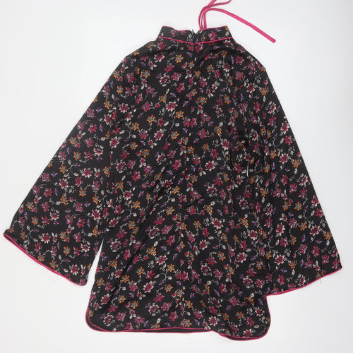 Glamorous Petite Women’s Black Floral Kimono Blouse Size 12