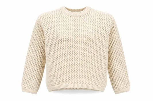 Front view of Marks & Spencer Women’s Ivory Open-Knit Polyester jumper M