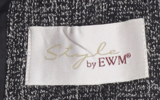 Style by EWM Women's Grey Tweed Blazer Size 12 Classic Work Jacket