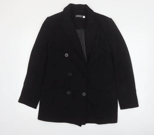 Mint Velvet Women's Black Double-Breasted Blazer Size 12