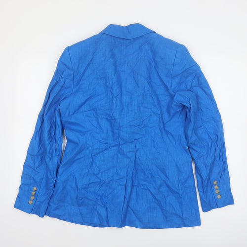 Marks and Spencer Women's Blue Linen Blend Blazer Size 12