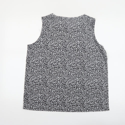 Marks and Spencer Women's Black Animal Print Sleeveless Tank Top Size 14